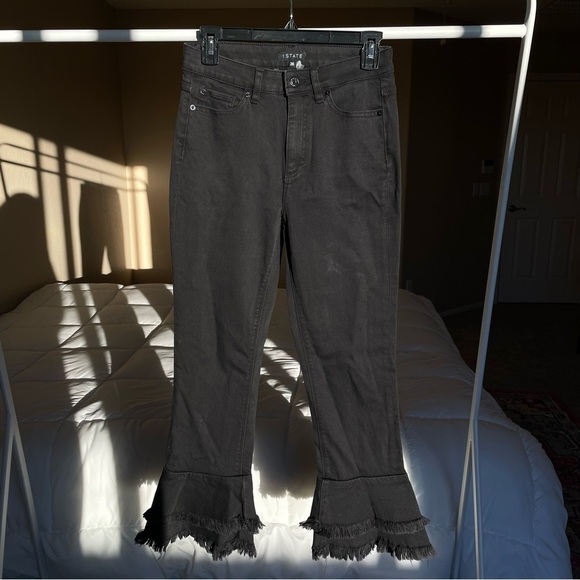 1. State | Revolve Black Flare Raw Edge Jeans - Picture 4 of 7